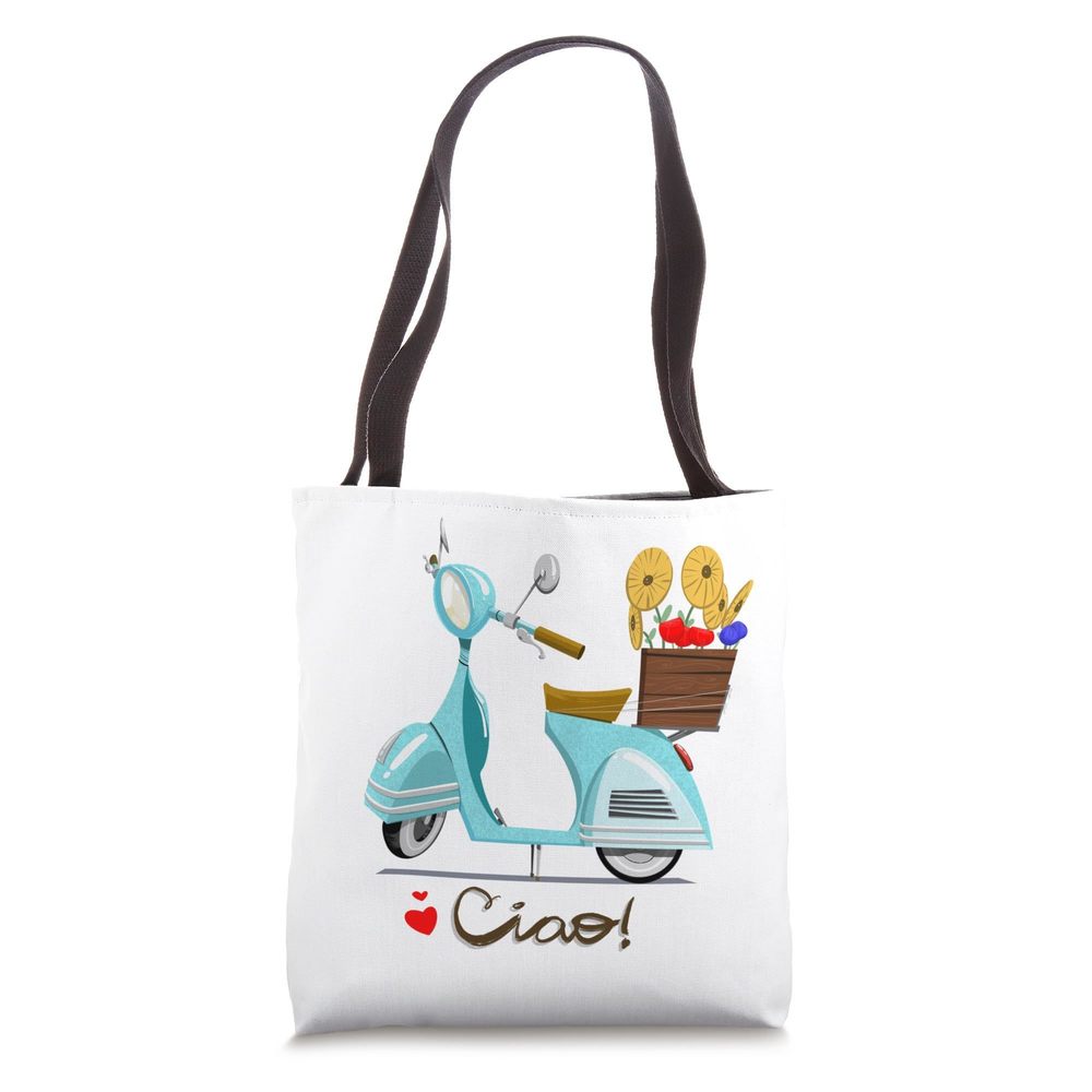 Vespa, Scooter, Italy, Ciao, Whimsical, Tuscany Tote Bag Uwu B)